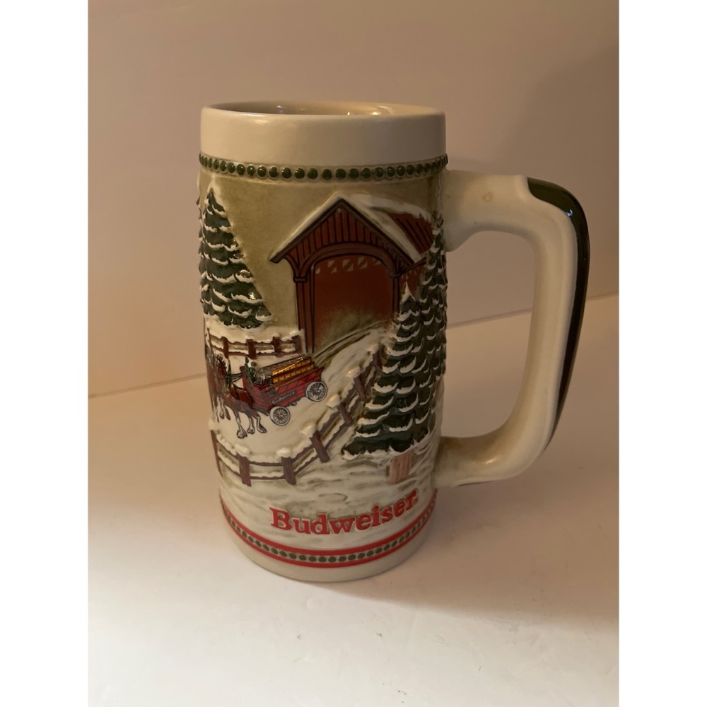Vintage Budweiser Holiday Clydesdale Stein